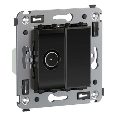 4402513 - ДКС Розетка TV проходная в стену, "Avanti", "Черный квадрат"