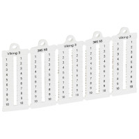 Листы с этикетками для клеммных блоков Viking 3 - вертикальный формат - шаг 5 мм - цифры от 1 до 10