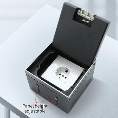 Люк напольный на 1 модуль (горизонт.), металлический, h=100мм, крышка с углублением (П-образн.) 17 мм, TIMIUX, нержавеющая сталь, EU1GH100UP ST