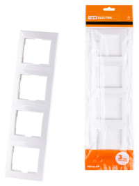 Рамка 4-х постовая вертикальная белая "Таймыр" TDM Electric, SQ1814-0029