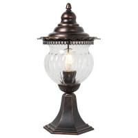 Светильник садово-парковый, 60W 230V E27 195*195*395мм коричневый (на постамент), PL594, Feron 11622