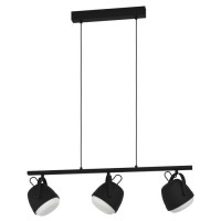 390046 Подвесной потолочный светильник (люстра) UPANEMA, 3x28W, E27, L890, B165, H1500, сталь, черный//стекло, белый