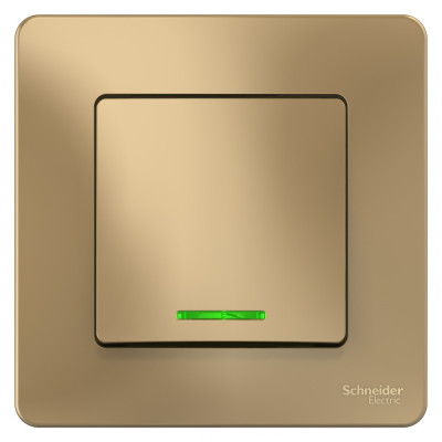 BLANCA С/У 1-клавишный ВЫКЛЮЧАТЕЛЬ (cх.1) с подсветкой, 10А, 250B, ТИТАН