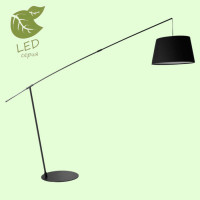 LUSSOLE WRANGELL Торшер, цвет основания - черный, плафон - ткань (цвет - черный), 1x10W E27, GRLSP-0505