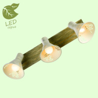 LUSSOLE MCCONNICO Спот, цвет основания - коричневый, плафон - металл (цвет - серый), 3x6W E14, GRLSP-8059