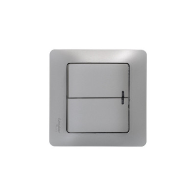 GLOSSA 2-клавишный ВЫКЛЮЧАТЕЛЬ с подсветкой,сх.5а,10AX, механизм, ПЛАТИНА