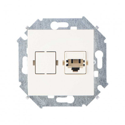 Simon Simon15 Розетка телефонн. RJ11, винт. зажим, сл. кость, 1591480-031