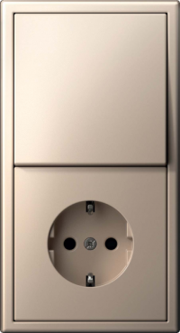 Systeme Electric ArtGallery Блок на два поста, розетка электрическая и выключатель 1-клавишный, цвет песочный Systeme Electric ArtGallery Блок на два поста, розетка электрическая и выключатель 1-клавишный, цвет песочный