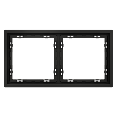 Рамка пластиковая VOLTUM S70 на 2 поста, (черный матовый), VLS100208