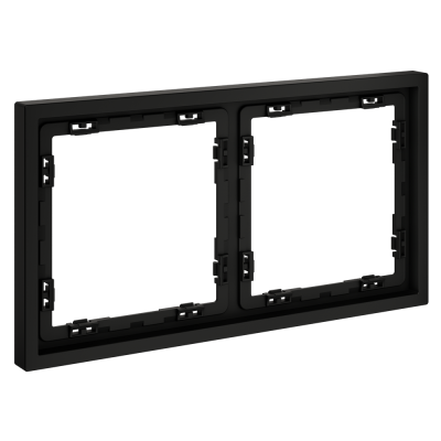 Рамка пластиковая VOLTUM S70 на 2 поста, (черный матовый), VLS100208