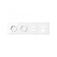 Simon 10020402-130 Кит 4 поста, фронт. Накладка на 2 розетки Schuko + 1 розетку TV+SAT + 1 розетку RJ45 + 1 розетку HDMI + 1 розетку USB цвета белый глянец S100