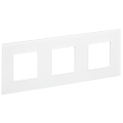 SKANDY Рамка 3-мест. SK-F23W стекло арк. бел. IEK, SK-M32-G-K01