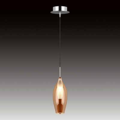 Lightstar 803023 (MD2098S-1SO) Подвес PENTOLA 1х25W G9 ХРОМ/ЯНТАРЬ (в комплекте)