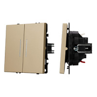 054265 - Механизм выключателя двухклавишный непроходной LED SWT-NOBE-MK02-SFPL-L-GD (230V, 10A) (Arlight, -)