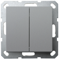 Выключатель Перекрестный  2х клавишный 10А, 250В, цвет алюминий, G3014S, Jasmart