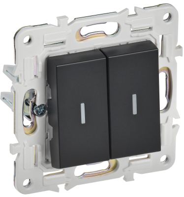 SKANDY Выключ. 2-кл. прох. с инд. 10А SK-V10Bl черн. IEK, SK-V22-1-10-K02