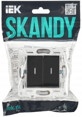 SKANDY Выключ. 2-кл. прох. с инд. 10А SK-V10Bl черн. IEK, SK-V22-1-10-K02