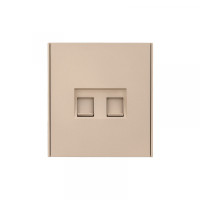 KRANZ STRONG Розетка компьютерная двойная RJ45+RJ45 кат6 с/у шелк, с 1-пост. рамкой, KR-78-0725-8