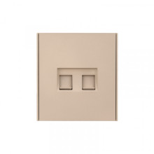 KRANZ STRONG Розетка компьютерная двойная RJ45+RJ45 кат6 с/у шелк, с 1-пост. рамкой, KR-78-0725-8