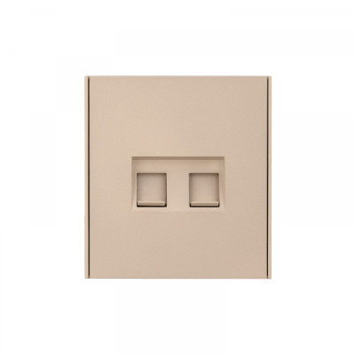 KRANZ STRONG Розетка компьютерная двойная RJ45+RJ45 кат6 с/у шелк, с 1-пост. рамкой, KR-78-0725-8