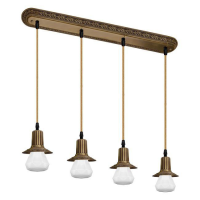 FD1077SPB Fede MILANO Светильник потолочный подвесной c четырьмя лампами без плафонов MILANO, Bright Patina