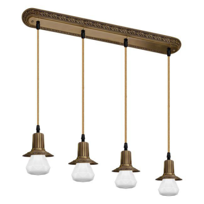 FD1077SPB Fede MILANO Светильник потолочный подвесной c четырьмя лампами без плафонов MILANO, Bright Patina