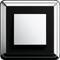 Gira Выключатель 1-клавишный, Хром-Черный, серия Classix