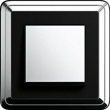 Gira Выключатель 1-клавишный, Хром-Черный, серия Classix