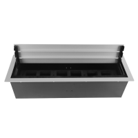 Donel Настольный встраиваемый розеточный блок с откидной крышкой 12 мод. (6 мод. 45х45), алюминий, DDSB12HLAL