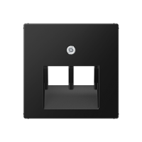 Накладка на двойные UAE-розетки; термопласт; черный матовый, A569-2BFPLUASWM