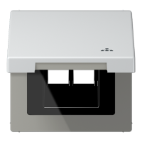 Накладка и крышка для двойных UAE розеток с символом "сеть"; металл; алюминий, AL2990KLLAN