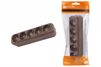 Колодка розеточная 5 гнезд 2П+3 16А 250В "Эко" (бук) TDM Electric, SQ1806-0068