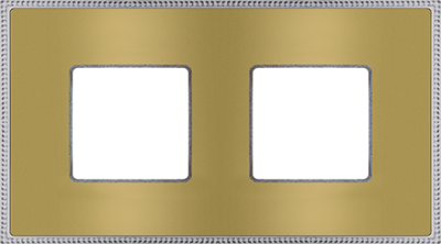 FD01432OBCB Fede Belle Epoque Metal Рамка 2-ная, Bright Gold+Bright Chrome