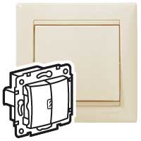 Legrand Выключатель двухклавишный с индикацией - Legrand Valena - 10А 250В схема 5T безвинтовые зажимы - слоновая кость, 774345