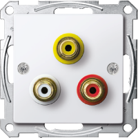 SM Мех-зм аудио/видеорозетки с накладкой, активн. бел.