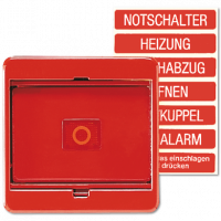 Клавиша с стеклянной пластиной для выключателей и кнопок; красная, 561GLRT