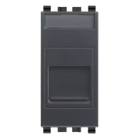 Vimar Розетка RJ45 с крышкой CAT6 UTP 110, серая, 20337.6