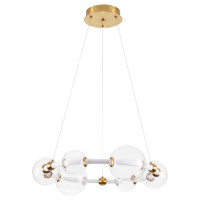 Arte Lamp CROCUS, Люстра, цвет арматуры - ПОЛИРОВАННАЯ МЕДЬ, цвет плафона/декора - БЕЛЫЙ, 1х30W LED, A2780LM-30PB