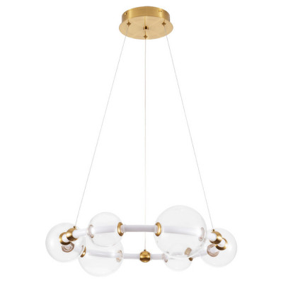 Arte Lamp CROCUS, Люстра, цвет арматуры - ПОЛИРОВАННАЯ МЕДЬ, цвет плафона/декора - БЕЛЫЙ, 1х30W LED, A2780LM-30PB