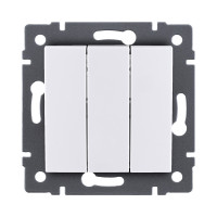 Выключатель 3-клавишный 10А/250В, изогнутый, белый Kollinger REA-R-012WH для Aspekt, Eleganz, Reflex Выключатель 3-клавишный 10А/250В, изогнутый, белый Kollinger REA-R-012WH для Aspekt, Eleganz, Reflex