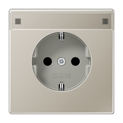 Штепсельная розетка SCHUKO 16A 250V~ с полем для надписи; благородная сталь, ES1520NA