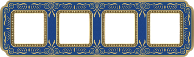 FD01364AZEN Fede Firenze Smalto Italiano Рамка 4-ная, Blue Sapphire