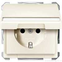SD Розетка со шторк. и крышкой 2К+З 16А 250В~ IP44, беж.