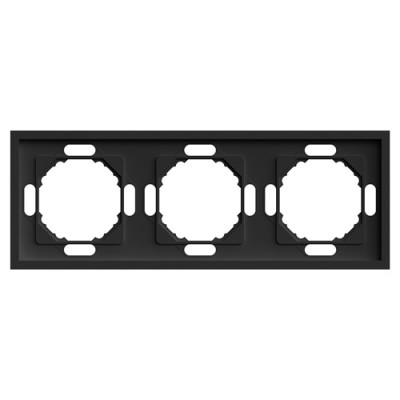 Feron Рамка 3-местная, серия Эмили, PFR00-5003-05, черный уголь, soft touch, 49860, STEKKER