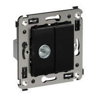 4412513 - ДКС Розетка TV проходная в стену, "Avanti", "Черный матовый"