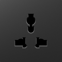 Donel A07 матовый карбон накладка для  розетки мультистандарт, со шторками 16A 250 В~,серия DB, DE11630