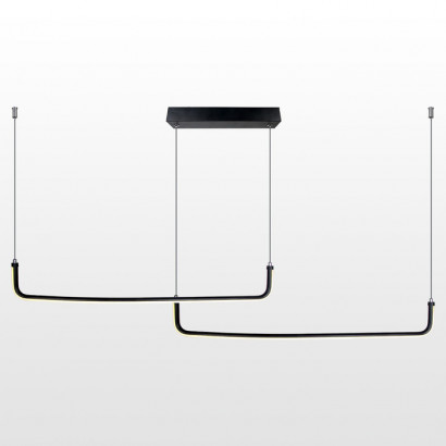 LUSSOLE Cass Линейно-Подвесной светильник, цвет основания - черный, плафон - акрил (цвет - белый), 2x12W LED, LSP-8428