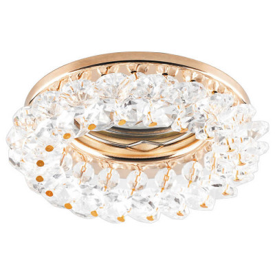 Светильник потолочный встраиваемый, MR16 G5.3 с прозрачным стеклом, золото, без лампы, CD4141, Feron 19287