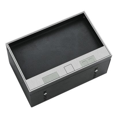 Люк напольный на 2 модуля (горизонт.), металлический, h=100мм, крышка с углублением 17 мм, TIMIUX, нержавеющая сталь, EU2GH100U ST