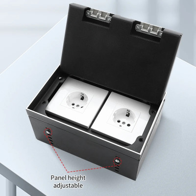 Люк напольный на 2 модуля (горизонт.), металлический, h=100мм, крышка с углублением 17 мм, TIMIUX, нержавеющая сталь, EU2GH100U ST